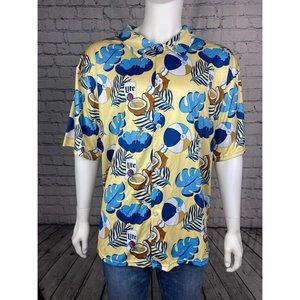 KC Royals Hawaiian Beach Miller Lite Size XL Short Sleeve Button Up Shirt